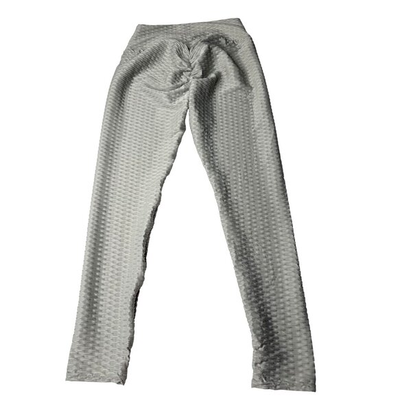 Shein Womens Textured Gray Stretch Leggings M - Picture 2 of 6